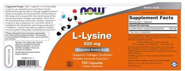 L -lizin 500 mg - 100 kapsul