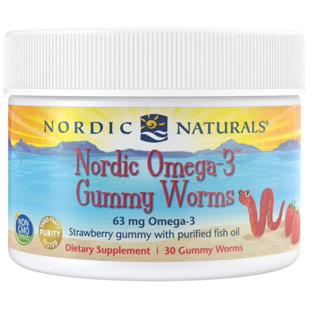Nordijski omega -3 gumijasti črvi 63 mg - 30 žvečilnih gelskih kapsul