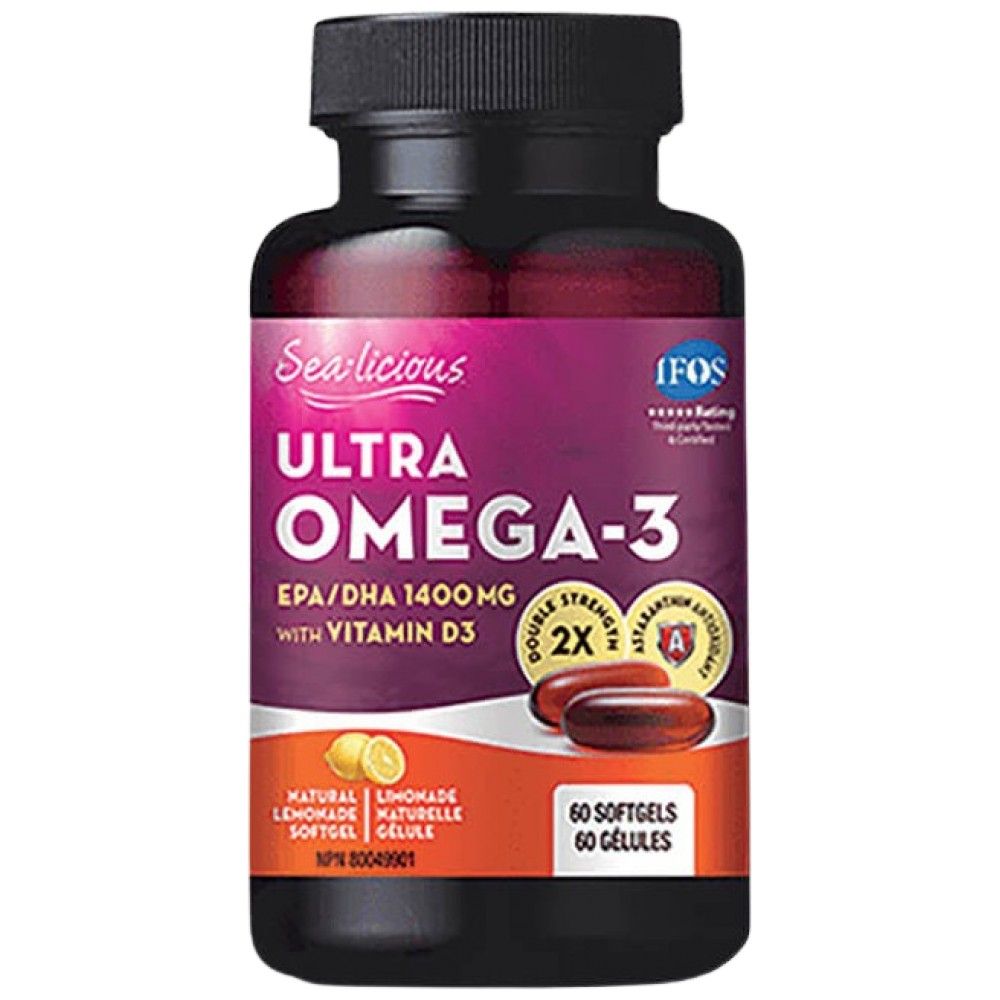 Sea-Licious® Ultra Omega-3 z vitaminom D3-60 gel kapsul
