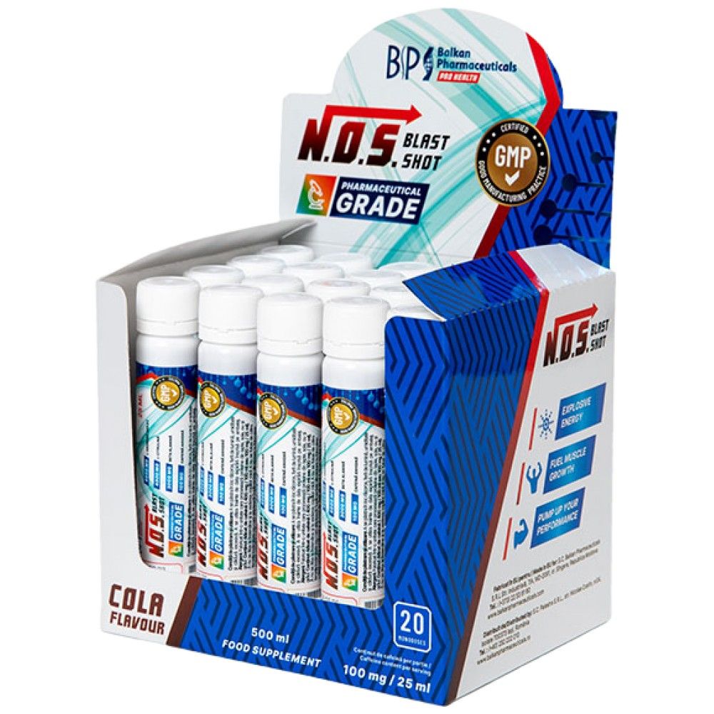 Nos Blast Shot | Pred vadbo - 20 x 25 ml