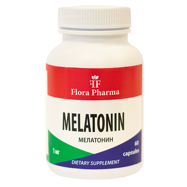 Melatonin 1 mg / 60 kapsul, 60 odmerkov / flora farma