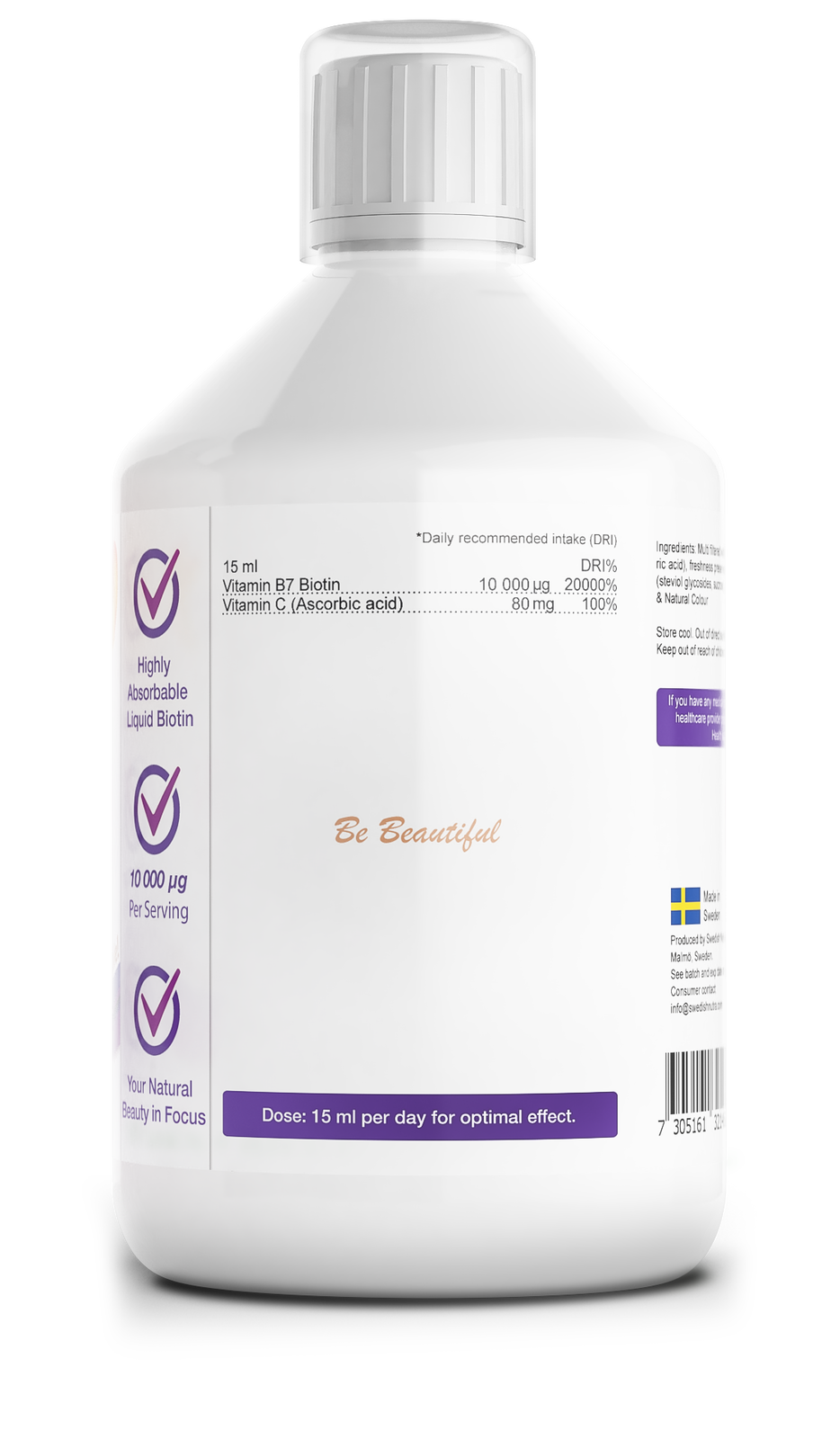 Tekoč biotin 10.000 mcg x 500 ml