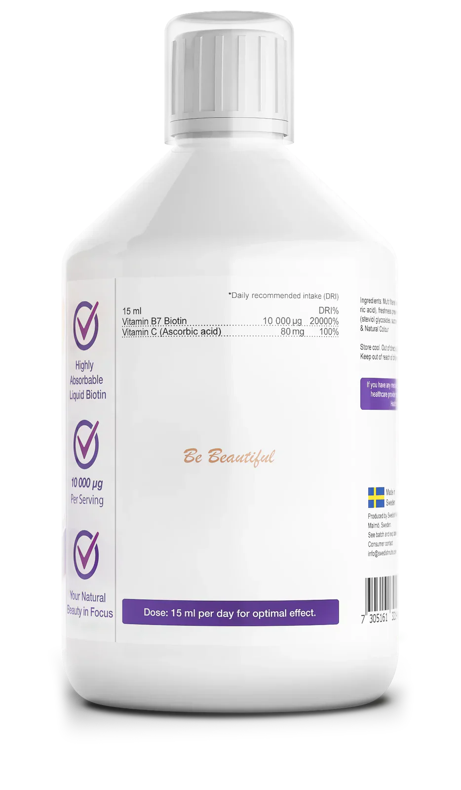 Tekoč biotin 10.000 mcg x 500 ml