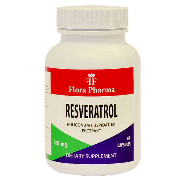 Resveratrol 100 mg / 60 kapsul, 60 odmerkov / Flora Pharma