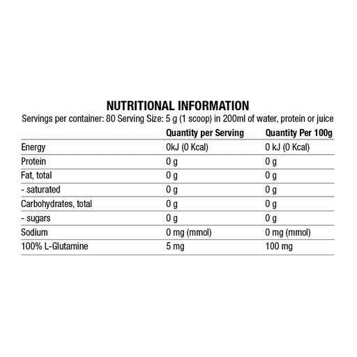 100% l -glutamin v prahu - 400 gramov