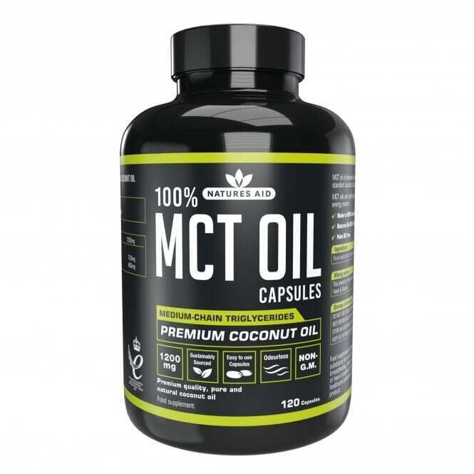Srednje verižne trigliceridi iz kokosovega olja (100% MCT olje) 1200mg 120 kapsul Naturesaid