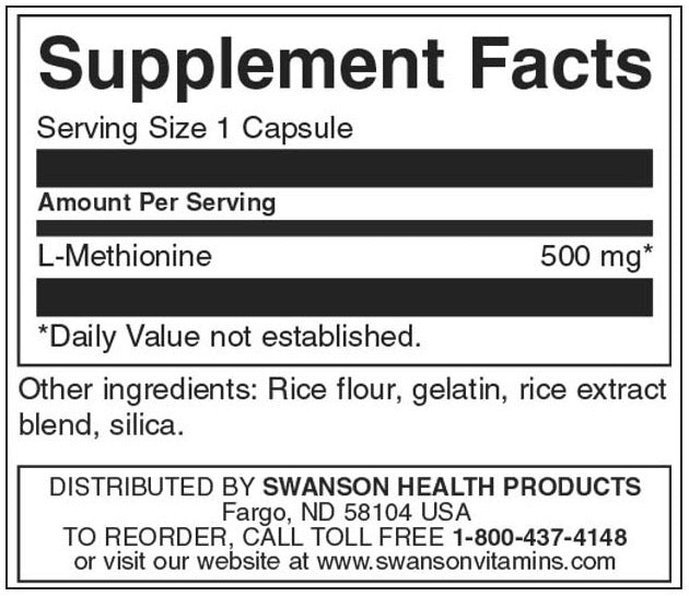 100% čisti L -metionin 500 mg - 30 kapsul