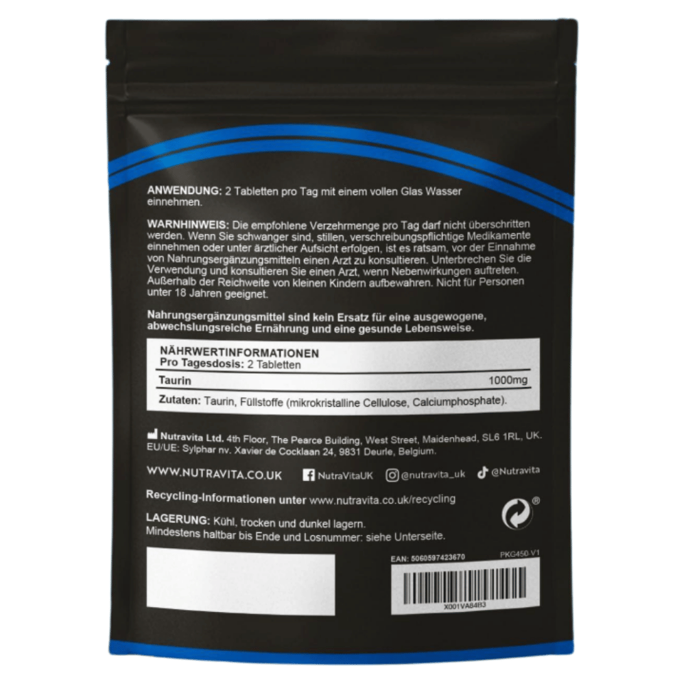 Taurin 1000 mg /180 tablet, 90 dni /