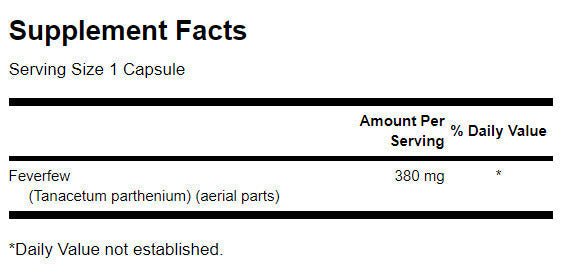 Feverfew 380 mg - 100 kapsul