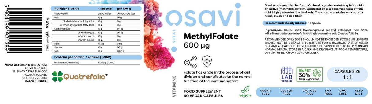 Metilfolat 600 mcg | s quatrefolic® - 120 kapsul