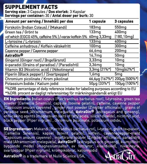 Hellfire | s Forskolinom, zrni raj in zeleni čaj - 90 kapsul