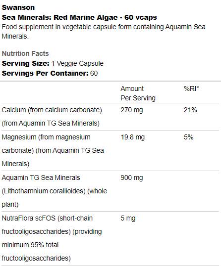 Morski minerali | Rdeče morske alge 60 kapsul