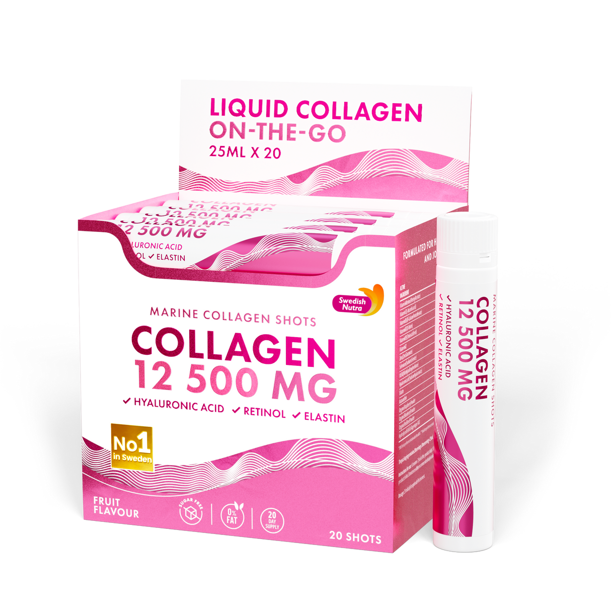 Ribji kolagen 12.500 mg z retinolom, elastinom in hialuronsko kislino - 20 x 25 ml