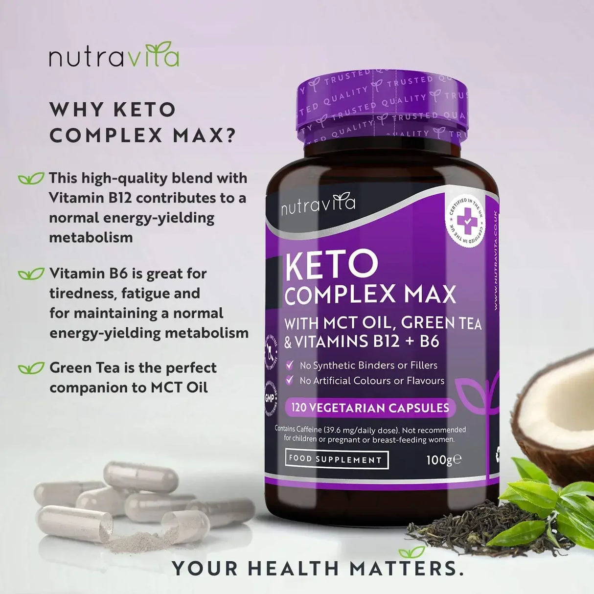 Keto Complex Max /120 kapsul, 60 odmerkov/ <tc>Nutravita</tc>