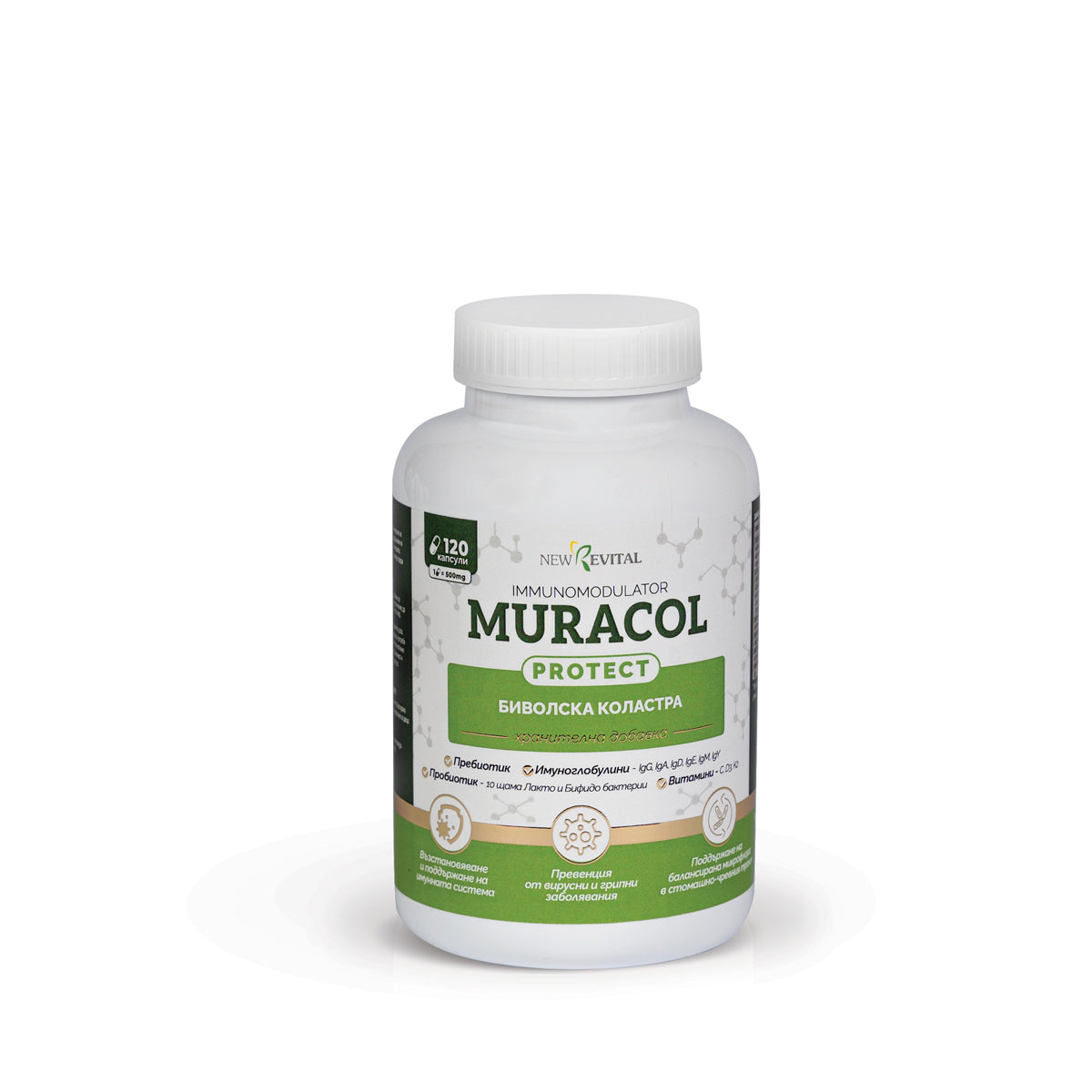 Liposomski bivolji kolostrum 120 kapsul<tc>Muracol</tc> Zaščitite”