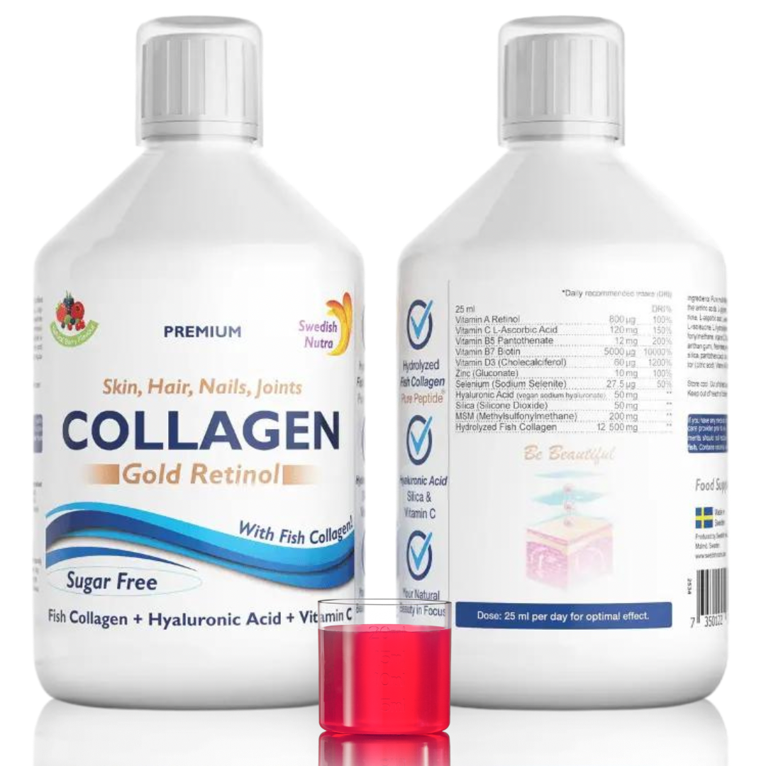 Ribji kolagen 12500 mg zlati retinol 500 ml Swedish Nutra