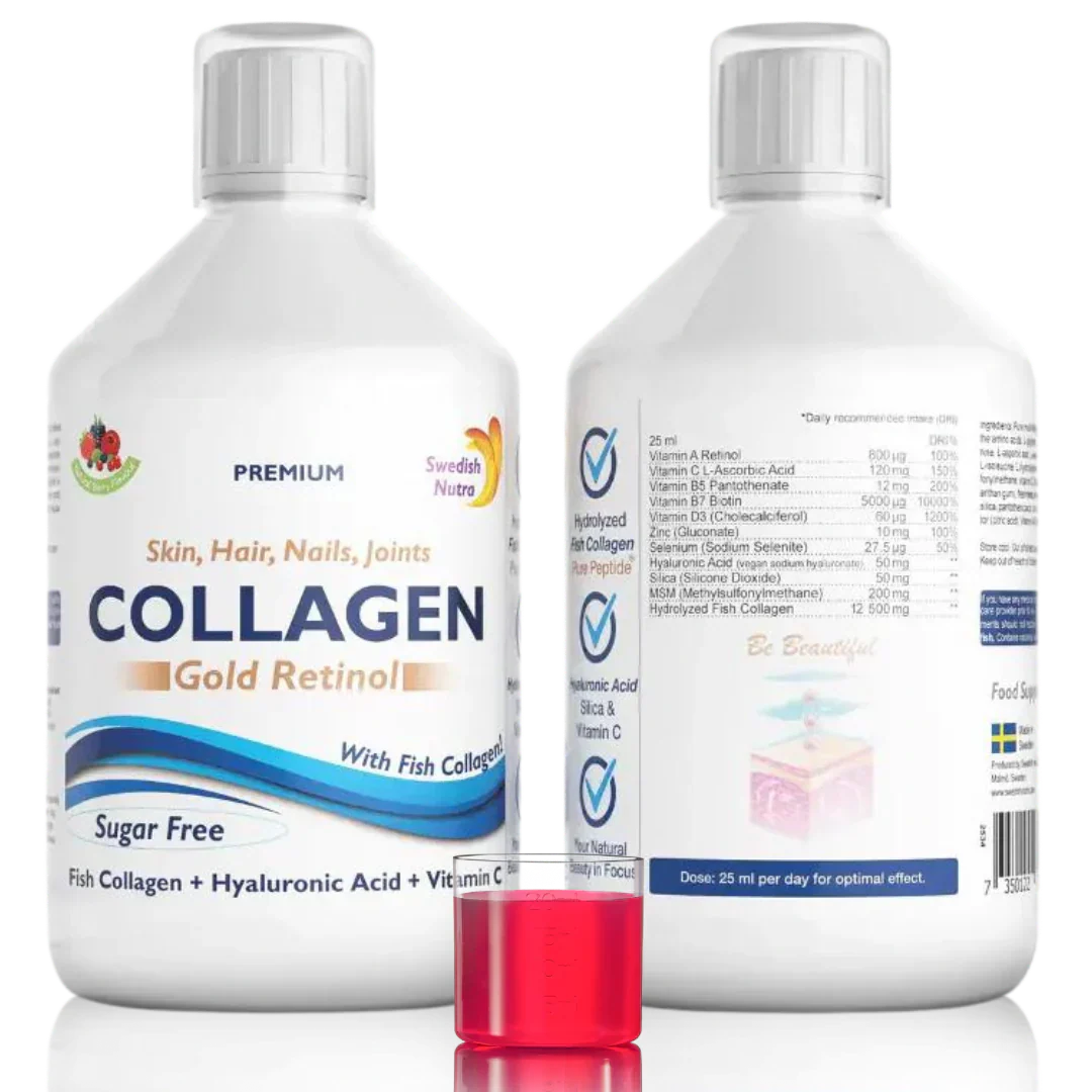 Ribji kolagen 12500 mg zlati retinol 500 ml Swedish Nutra