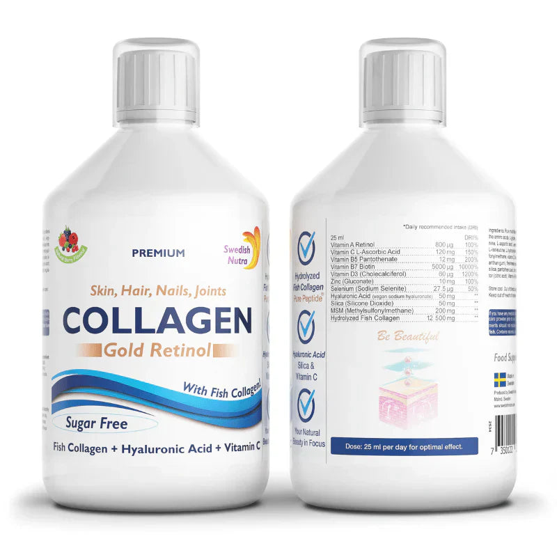 Ribji kolagen 12500 mg zlati retinol 500 ml Swedish Nutra