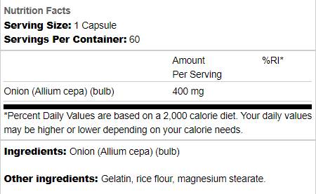 Čebulna žarnica s polnim spektrom 400 mg 60 kapsul