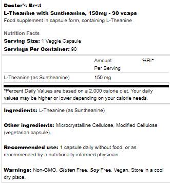L-THEANINE 150 mg | S SunTheanine - 90 kapsul