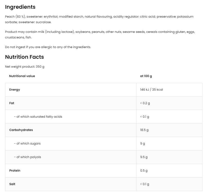 Breskev 83% Squeeze | Ni dodanega sladkorja 350 ml