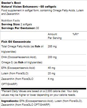 Najboljši ojačevalci naravnega vida - 60 gel kapsul