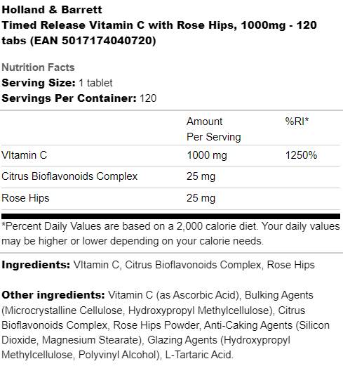 Vitamin C z vrtnimi boki 1500 mg | Časovna izdaja - 100 tablet