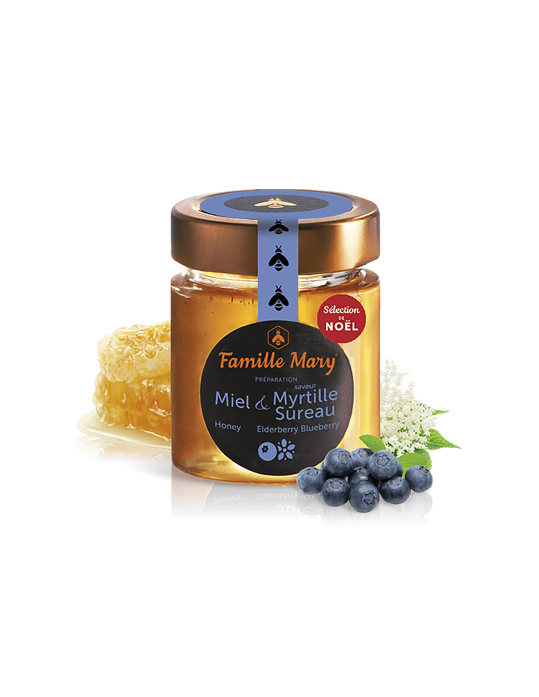 Acacia med z borovnico in aromo za starejše, 170 g