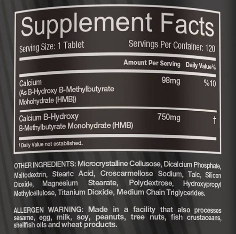 HMB 750 mg 120 tablet