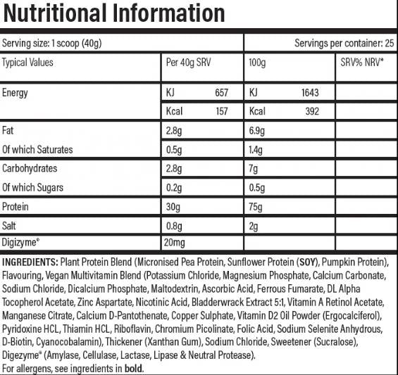 Veganski protein | Formula za rastlinske beljakovine - 2000 gramov