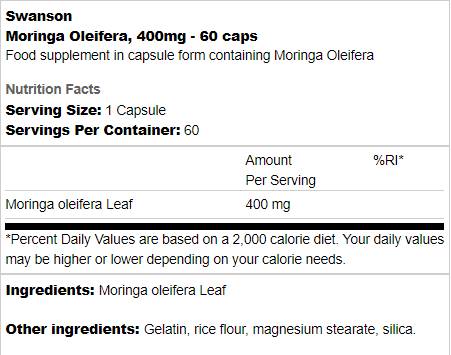 Moringa oleifera 400 mg 60 kapsul