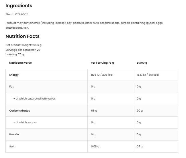 <tc>VITARGO</tc> | Najhitrejše gorivo za telo - 1000 gramov