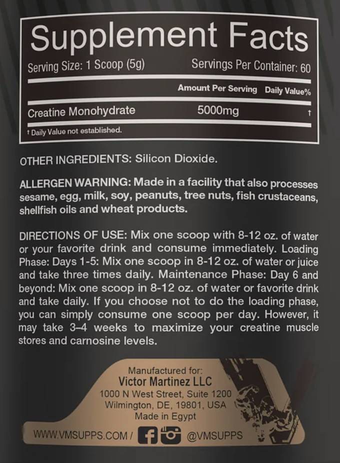 Kreatin monohidrat v prahu 300 gramov