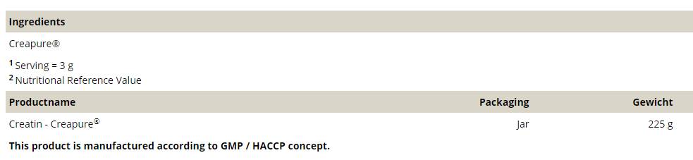 Creatine Creapure® - 225 gramov