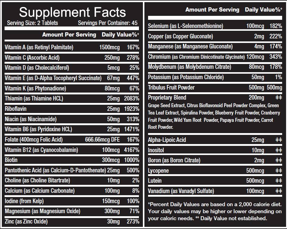 Multivitaminske tablete 90 tablet