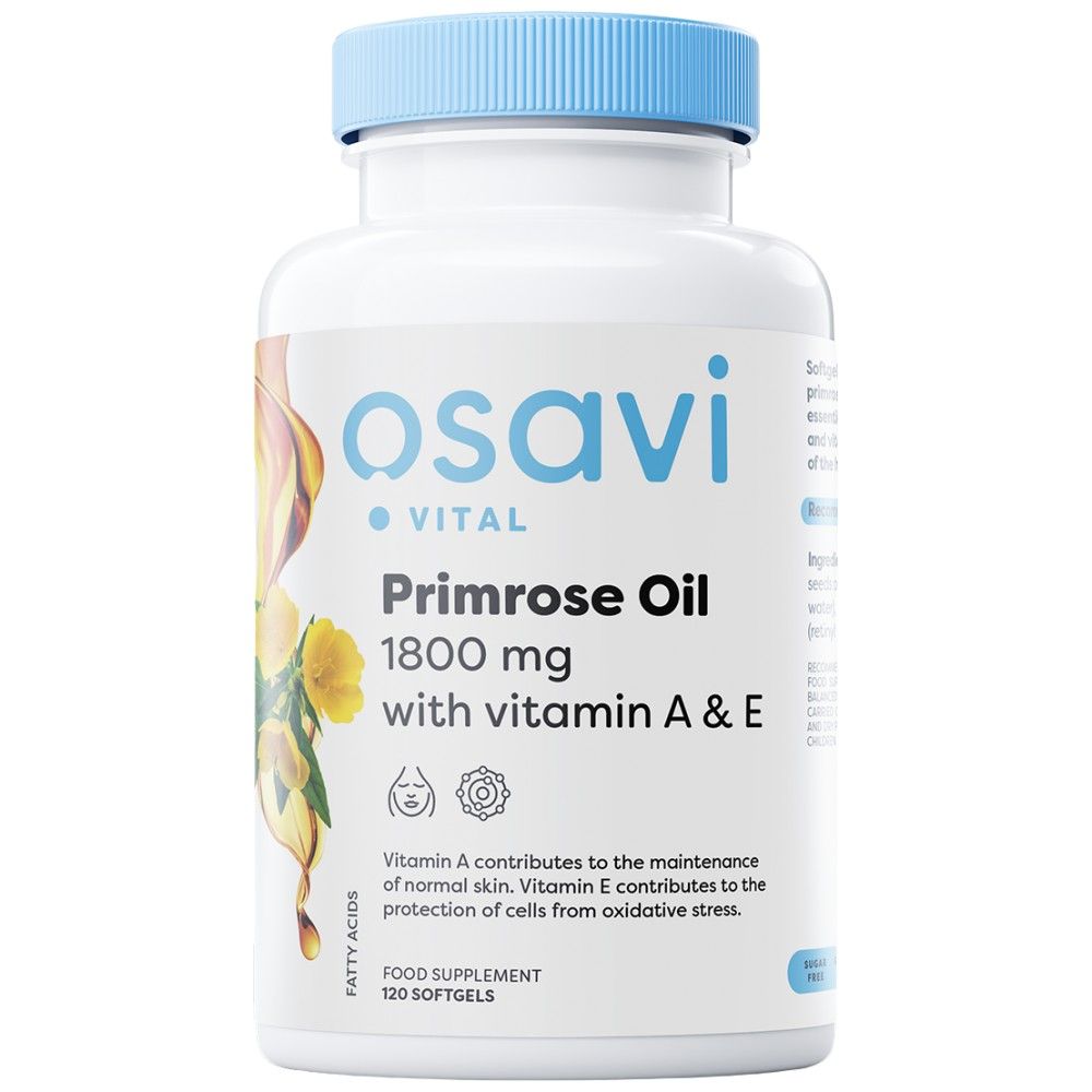 Primrose olje 1800 mg | z vitaminom A&E - 180 gel kapsul