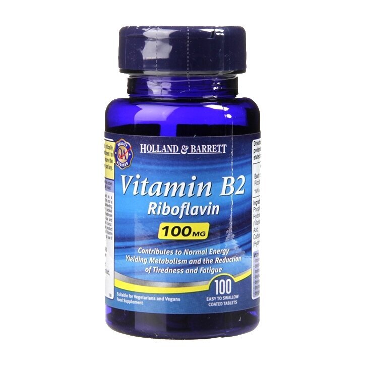 Vitamin B2 (vitamin B2) 100 mg 120 tablete Holland & Barrett