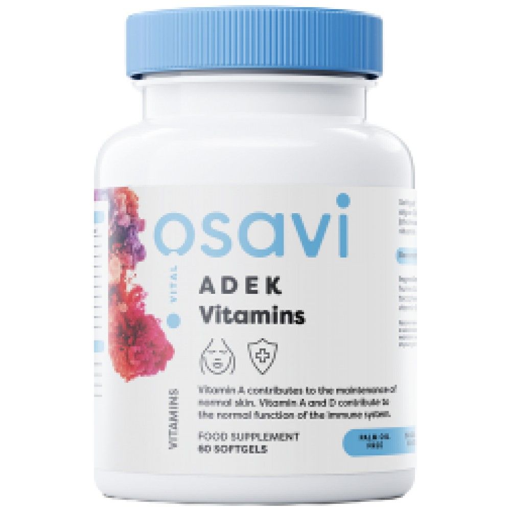 Adek vitamini | A + D + E + K | s kapsulami Quali -D® - 60 gela