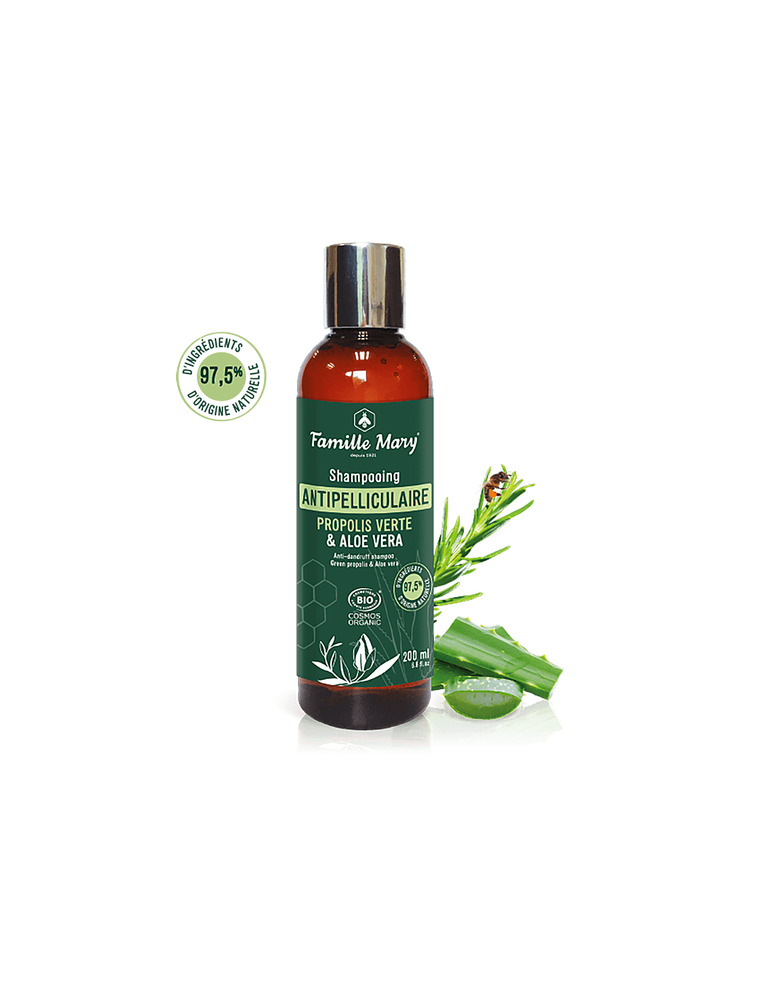 Organski šampon proti prhljaju z aloe vero in zelenim propolisom, 200 ml