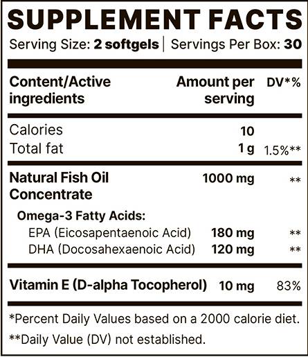 Omega-3 bp optimalno | Z vitaminom E - 60 gel kapsul
