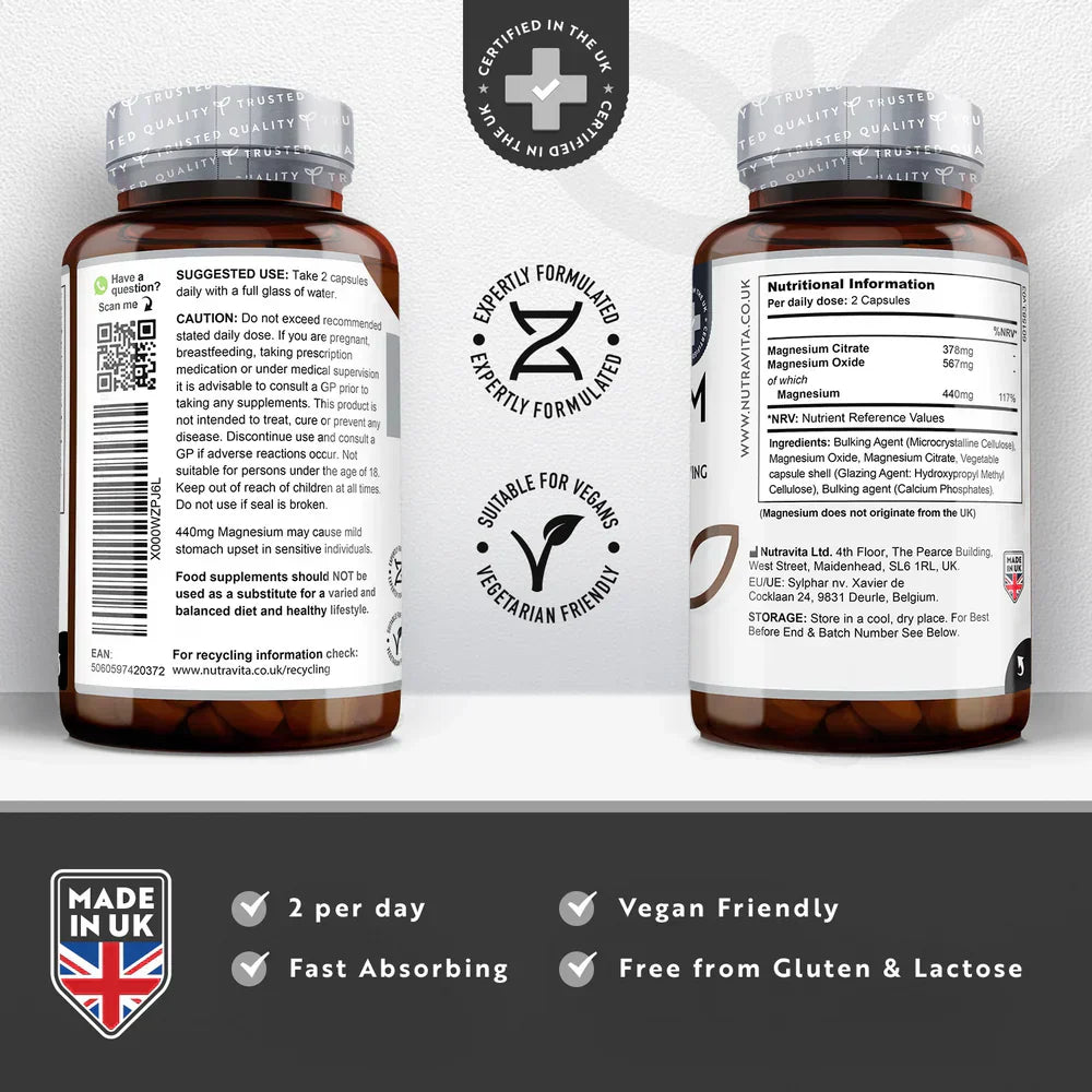 Magnezij 220 mg (dvokomponenta) - 180 kapsul