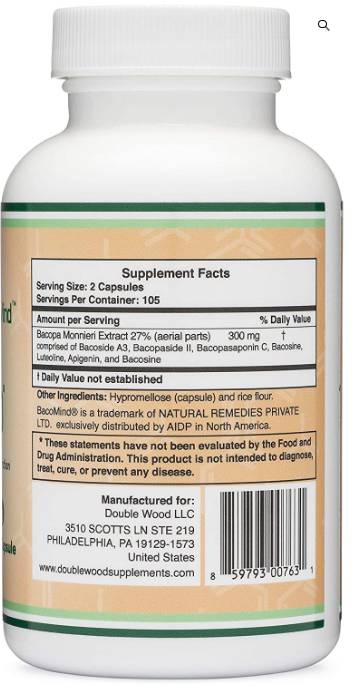 Bacopa BacoMind™ - 210 capsules - Nutra Best Europe