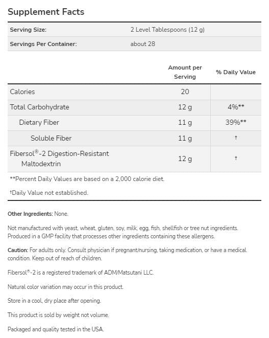 Prebiotična vlakna s fibrol® -2 - 340 gramov