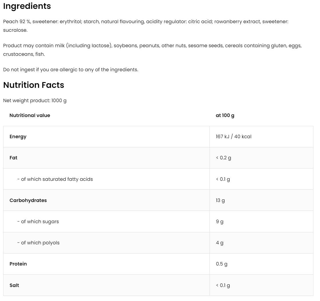 Breskev žele | 92% pravega sadja ~ brez dodanega sladkorja 1000 gramov