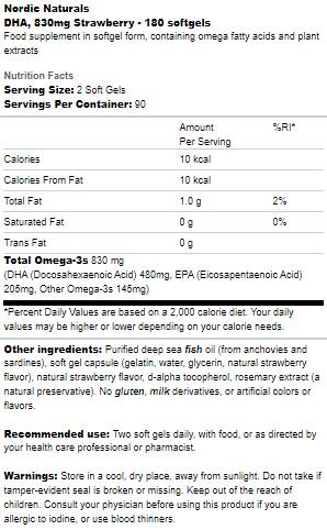 DHA 830 mg - 180 gel kapsul