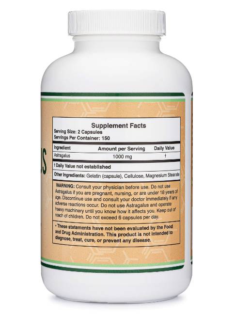 Astragalus 1000 mg - 300 capsules - Nutra Best Europe