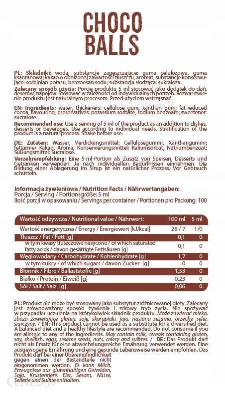 Sirup ničelna kalorija | Čokoladne kroglice - 500 ml