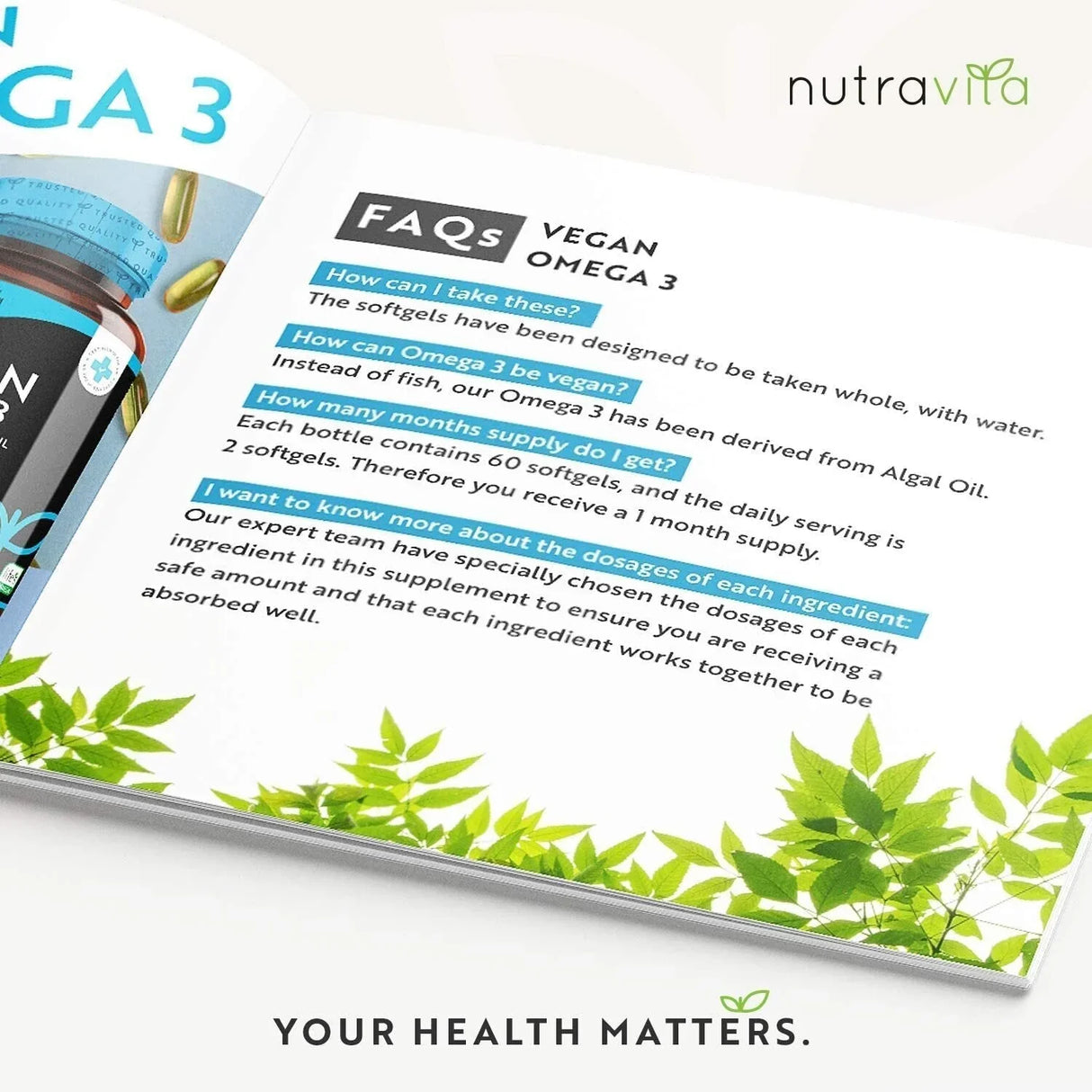 Veganska omega 3 - 2000 mg /60 veganskih kapsul gela /