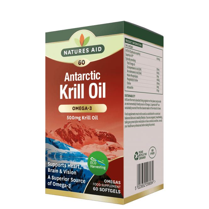 Omega 3 olje iz Antarktičnega krilla (Antarktično kril olje Superba) 500mg 60 mehke kapsule Natursaid
