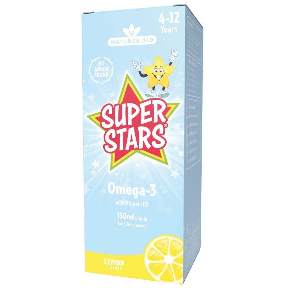 Omega 3 za otroke (Super Stars Omega-3) 6-12 let 150ml Natursaid